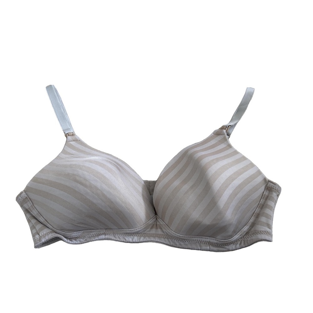 Striped Tan and Cream Nursing Bra